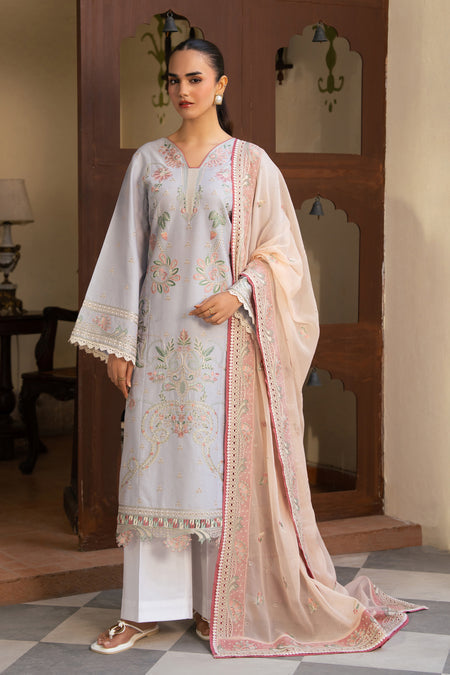 Xenia Formals 3 Pc Unstitched Embroidered Lawn Suit ELIAN