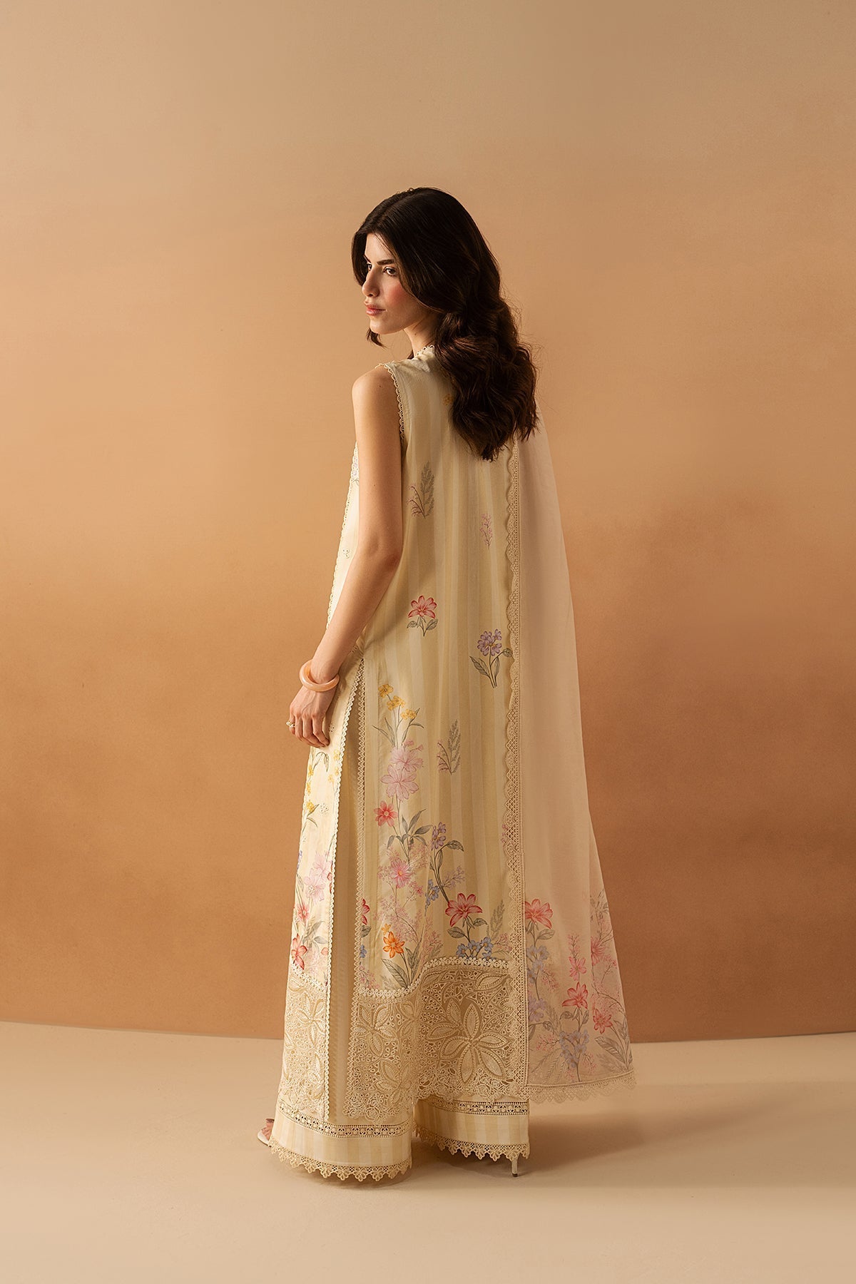 Afrozeh 3 Pc Unstitched Embroidered & Printed Lawn Suit Hazelen Yellow