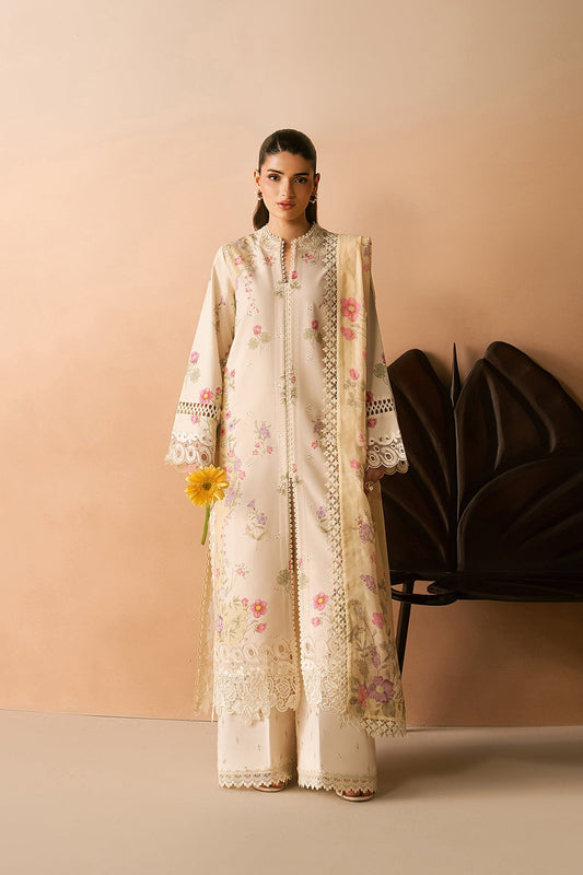 Afrozeh 3 Pc Unstitched Embroidered & Printed Lawn Suit Lumiere