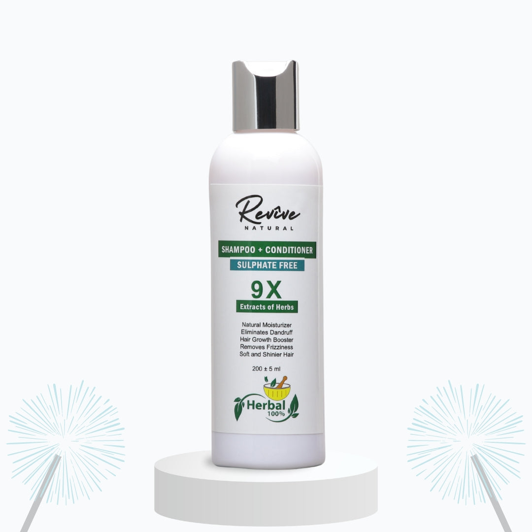 Sulphate Free 9 IN 1 Herbal Shampoo + Conditioner | Removes Frizziness | Gives Soft & Shinier Hair | Hair Growth Booster - 200 ML