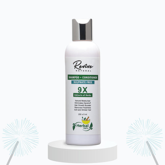 Sulphate Free 9 IN 1 Herbal Shampoo + Conditioner | Removes Frizziness | Gives Soft & Shinier Hair | Hair Growth Booster - 200 ML