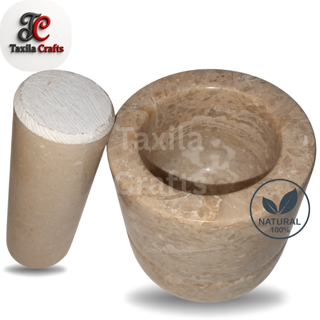 Small Size Teak Wood Marble Mortar Pestle 3 Inch Round Natural Stone Grinder