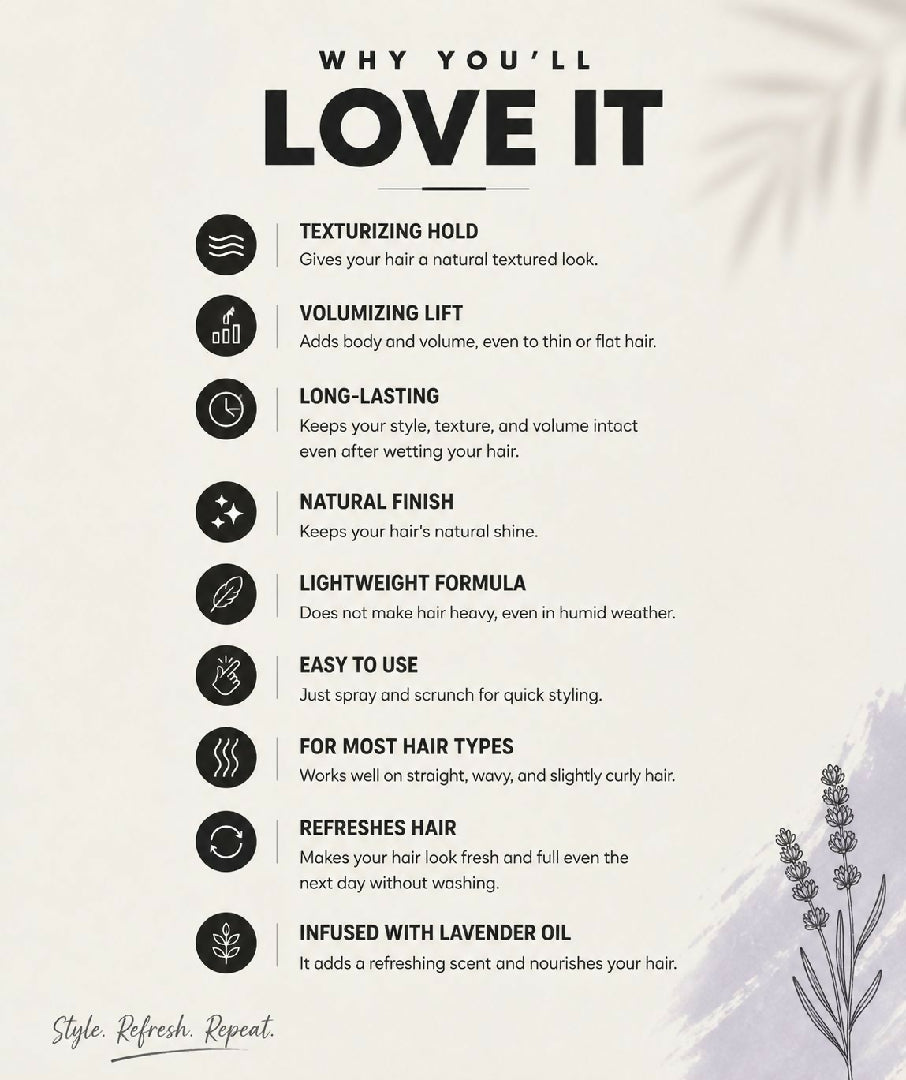 Sea Salt Spray by Vibe Tribe 160ml for Effortless Hair Texture and Volume Hair Styling Spray