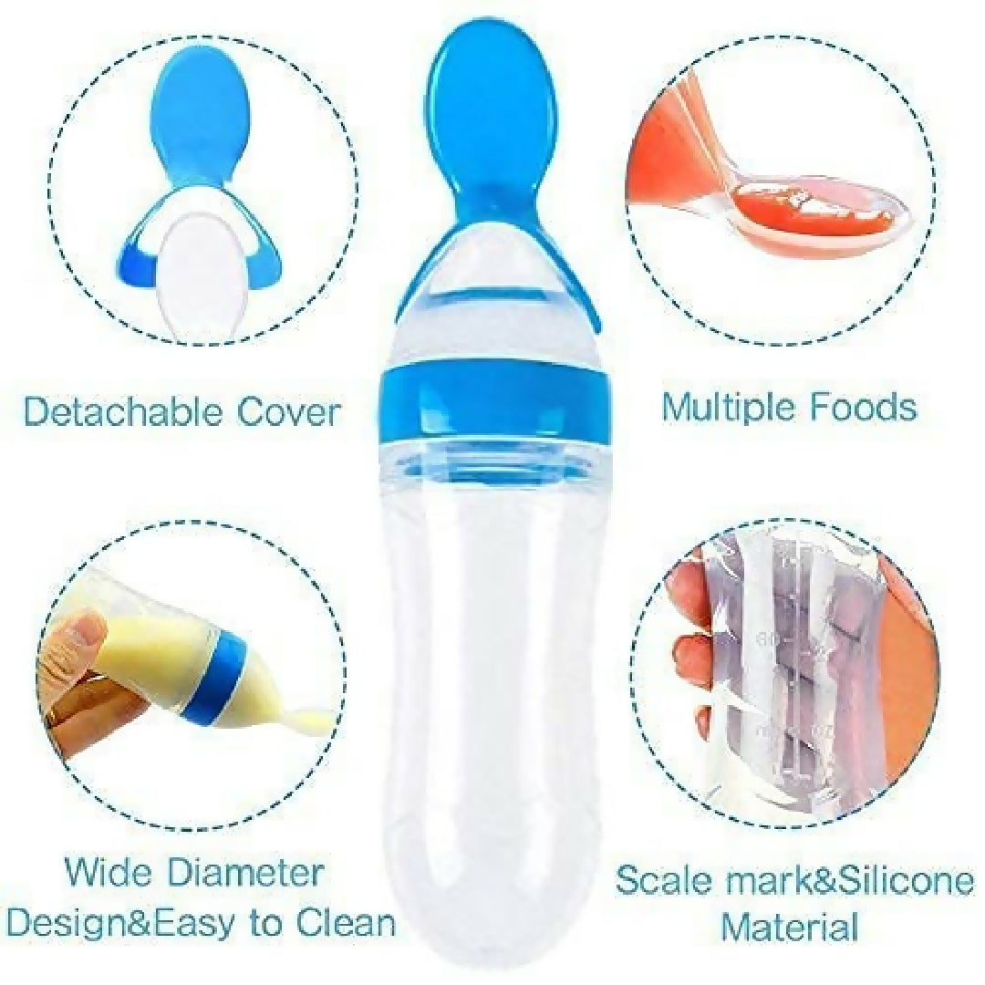 Baby Spoon Feeder Silicone Bottle Feeding Random Color