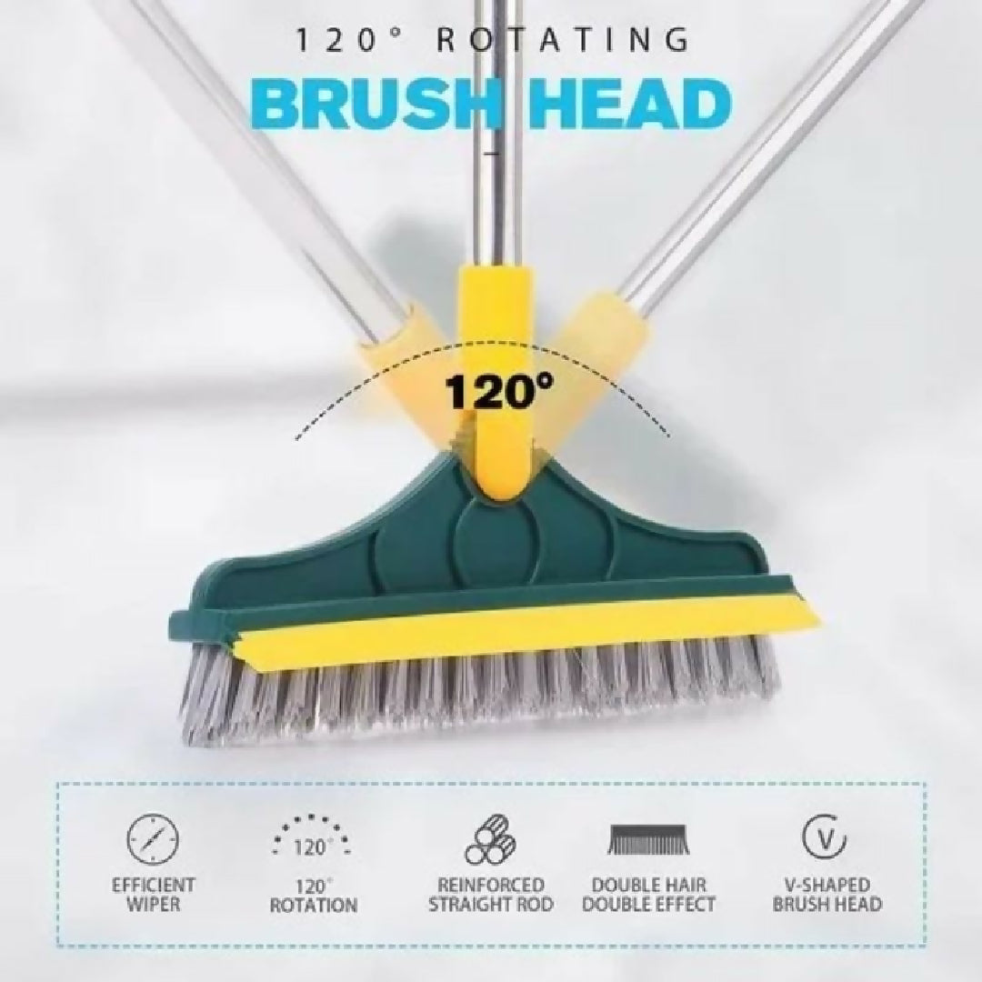 2 In 1 Multi Functional Rotating Floor Scrub Brush With Long Handle