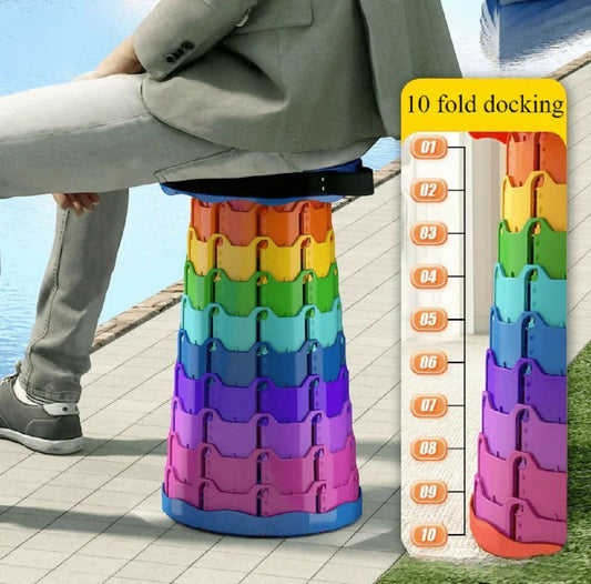 Super Heavy Duty Telescopic Folding Stool Adjustable Portable Retractable Camping Chair