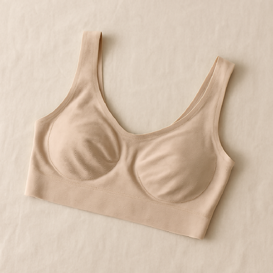 Ladies Air Bra - Soft Jersey Fabric - Plain Non-Padded Design - Comfortable Lightweight Everyday Wear Lingerie in Skin Color - Stretchable Size