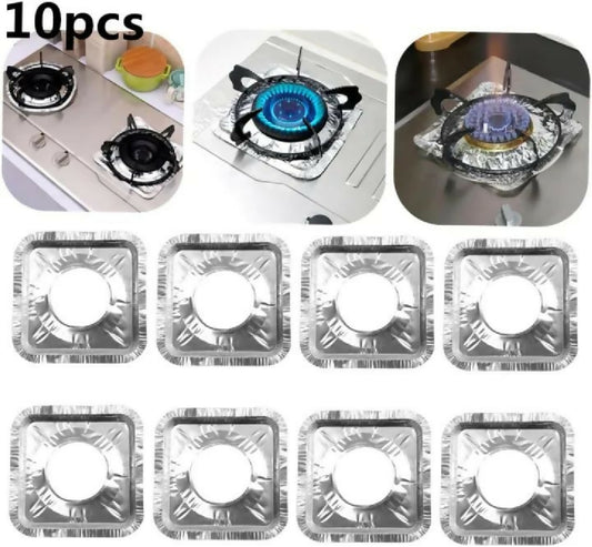 10 Pcs Aluminum Foil Stove Burner Cover