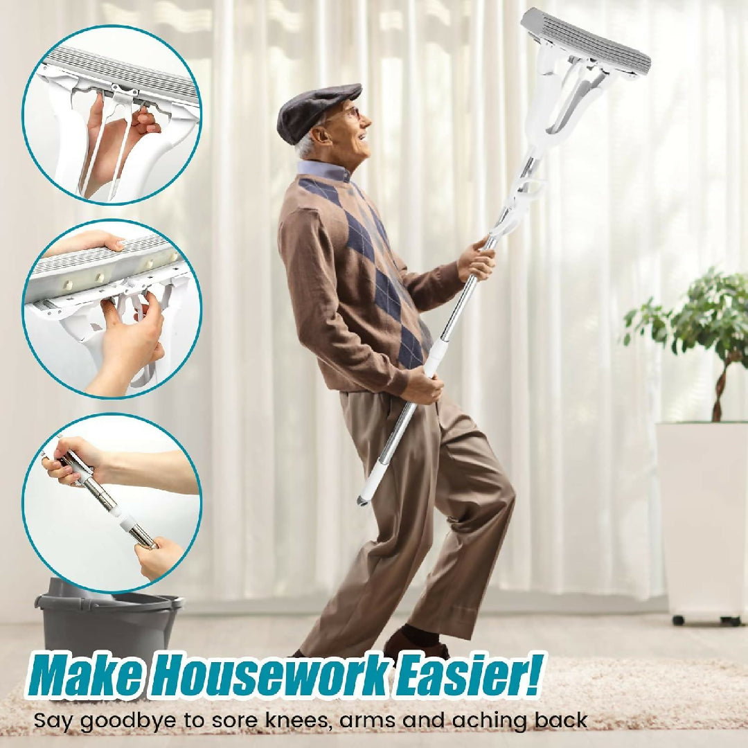 Adjustable Squeeze Water Floor Cleaning Magic Sponge Mop In Stock