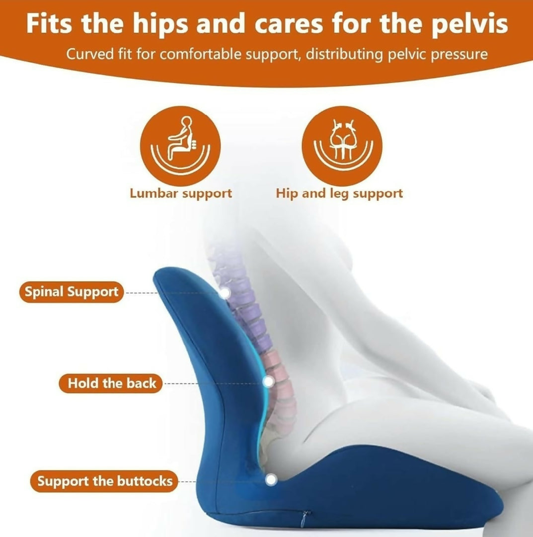 Ergonomic Lumbar Support Cushion Soft PU Memory Foam Backrest Pillow for Office Chair Car Home Use