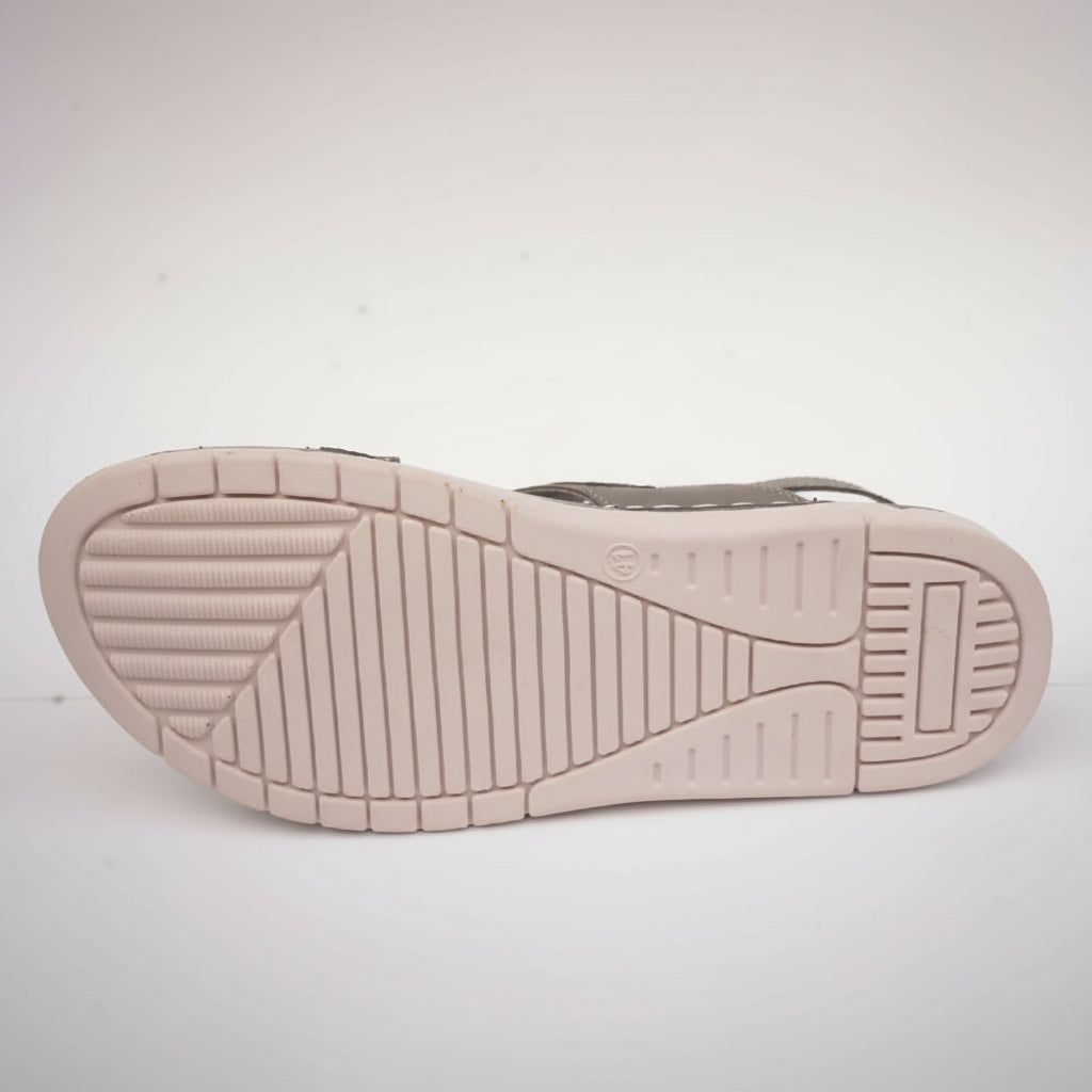 Leather sandals for men colour grey