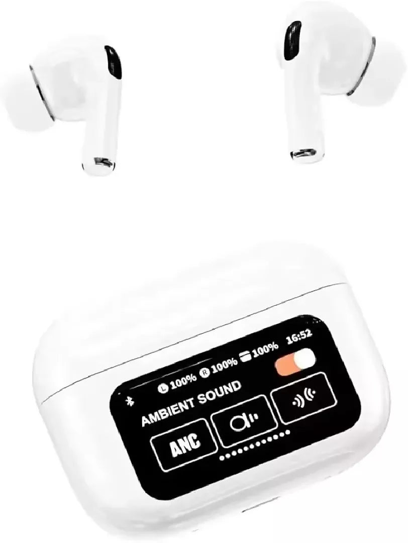 A9 Pro High Quality Sound ENC Noise Reduction Wireless AirPods With Smart Touch Screen Control Black
