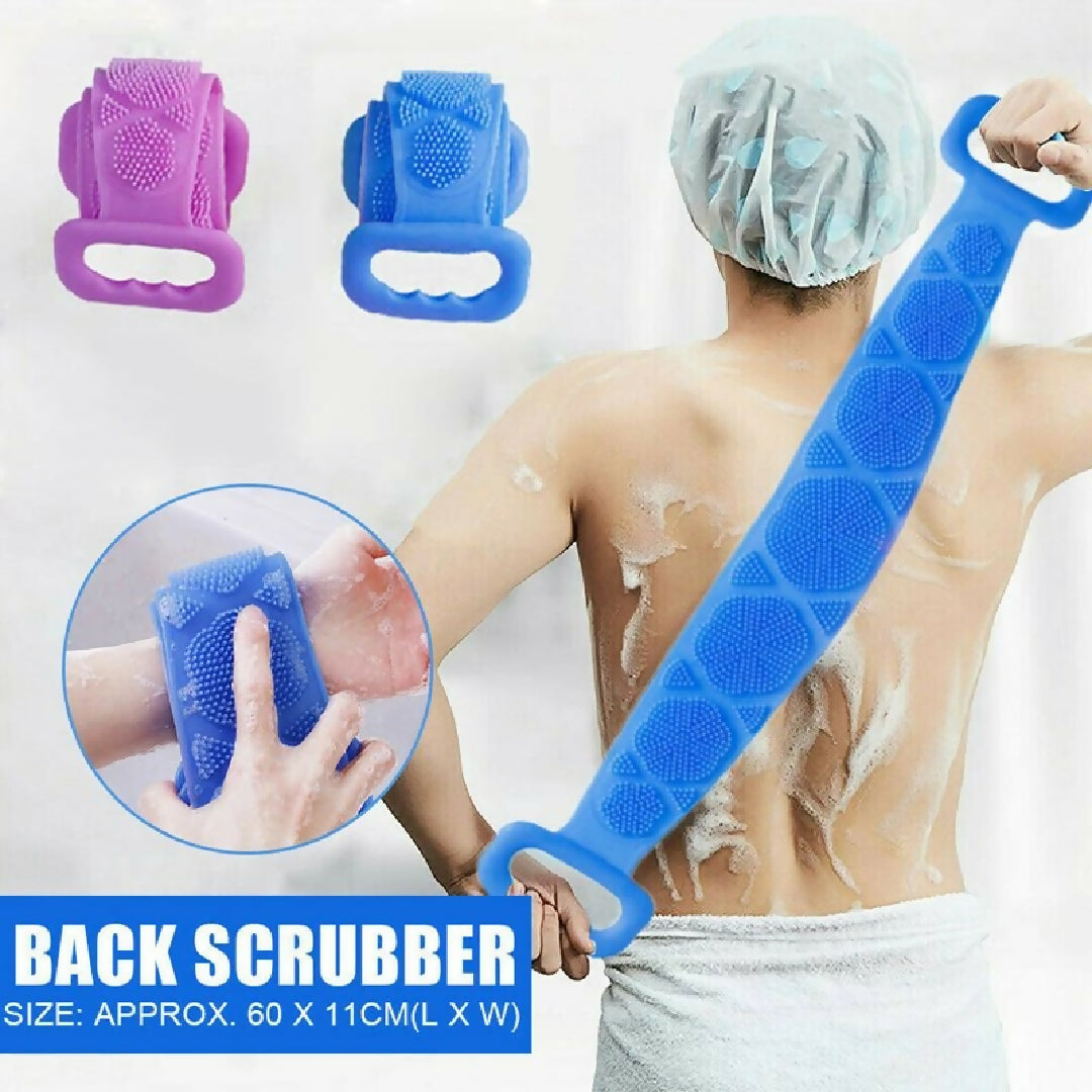 Double Side Bath Towel Scrubber - Random Color - Pack Of 02