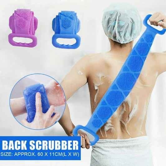 Double Side Bath Towel Scrubber - Random Color - Pack Of 02