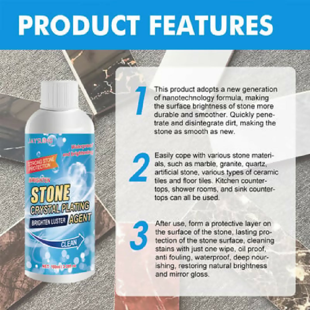 Stone Crystal Plating Cleaner Agent Stonework Polishing And Coating Agent Marble Tile Anti-Corrosion Incremental Crystal Stone Stain Remover With Box 100ml