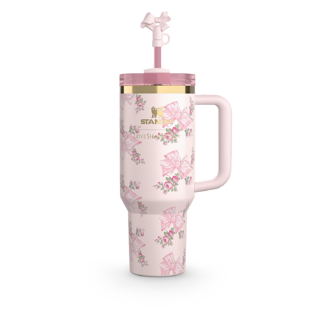 STANLEY X LOVE SHACK FANCY TUMBLER QUENCHER 40 OZ - PREMIUM GIFT BOX PACKAGING WITH STRAW TOPPER
