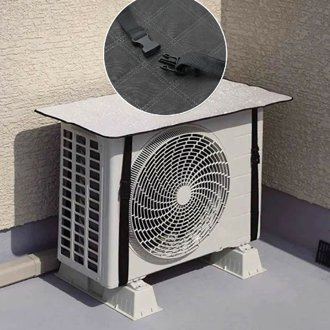 AC Outdoor Unit Sunshade Cover Silver Foil Reflective Heat Shield Dust Protector for Air Conditioner External Units With Clip