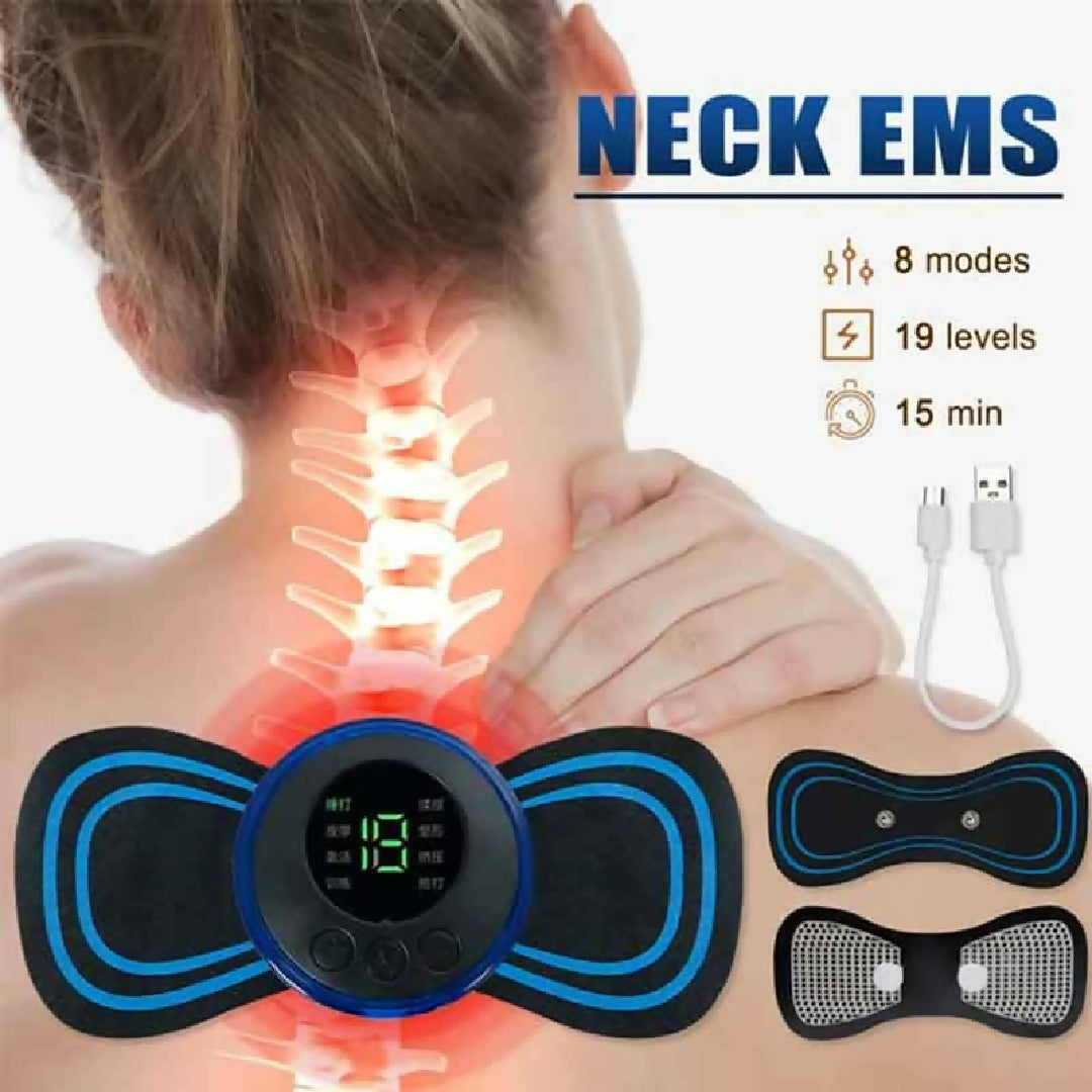EMS Mini Portable Electric Neck Back and Body Pain Relief Massager