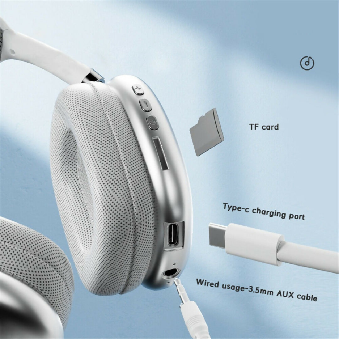 P9 Wireless Bluetooth Headphones Fidelity Stereo Sound with Foldable Design Soft Cushion Comfort and Multi Mode Playback Mix Color