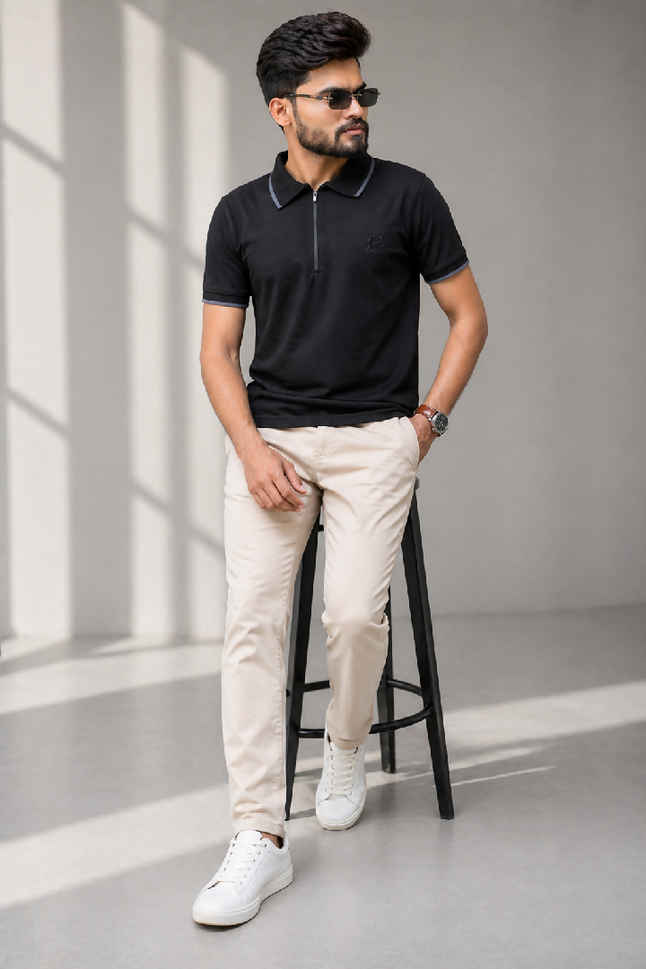 GLO-117 Jet Black Polo