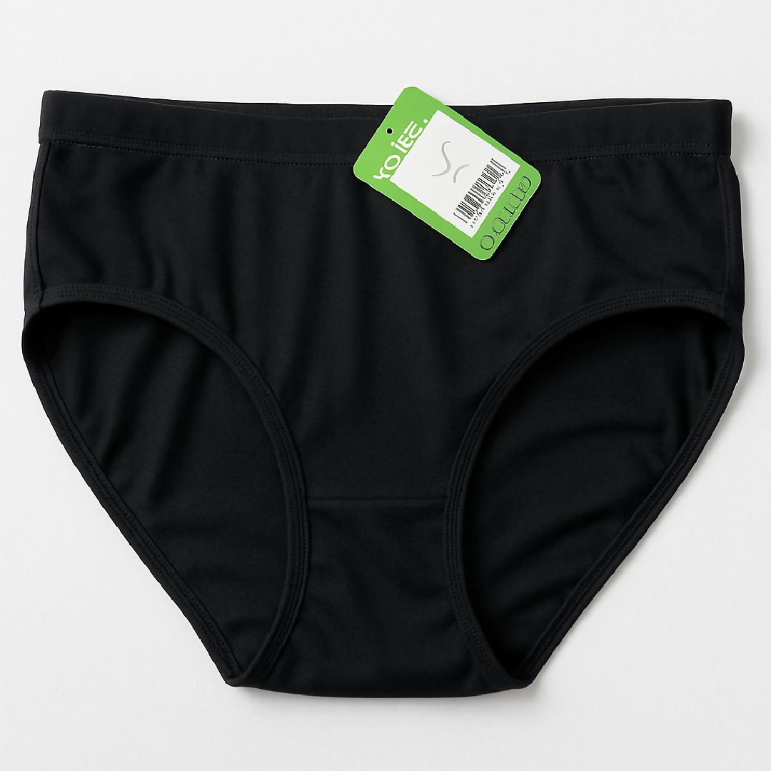 Jersey Plain Panty for Women - Lightweight Comfortable Soft Everyday Wear Underwear - Available in Sizes S M L Black - Large