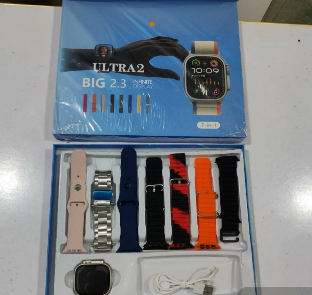 iMounra 2 BIG Ultra Smartwatch Random Box 7 in 1 Strap Multi-Color Bundle Premium Design Advanced Features Random Boxes
