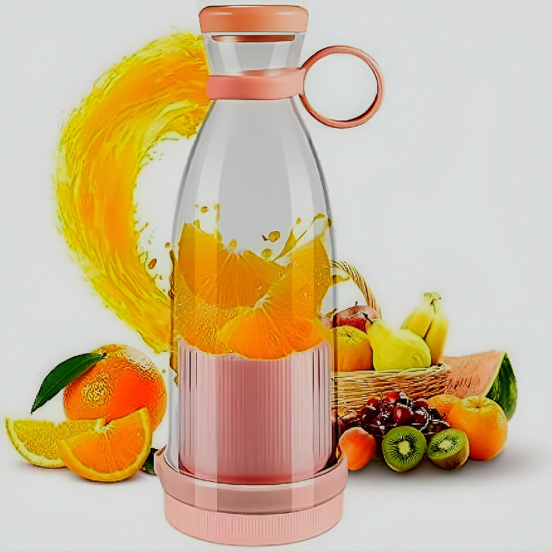 Mini Portable Blender Rechargeable Electric Fruit Juicer Mixers Rechargeable - 420ml ( Random Color