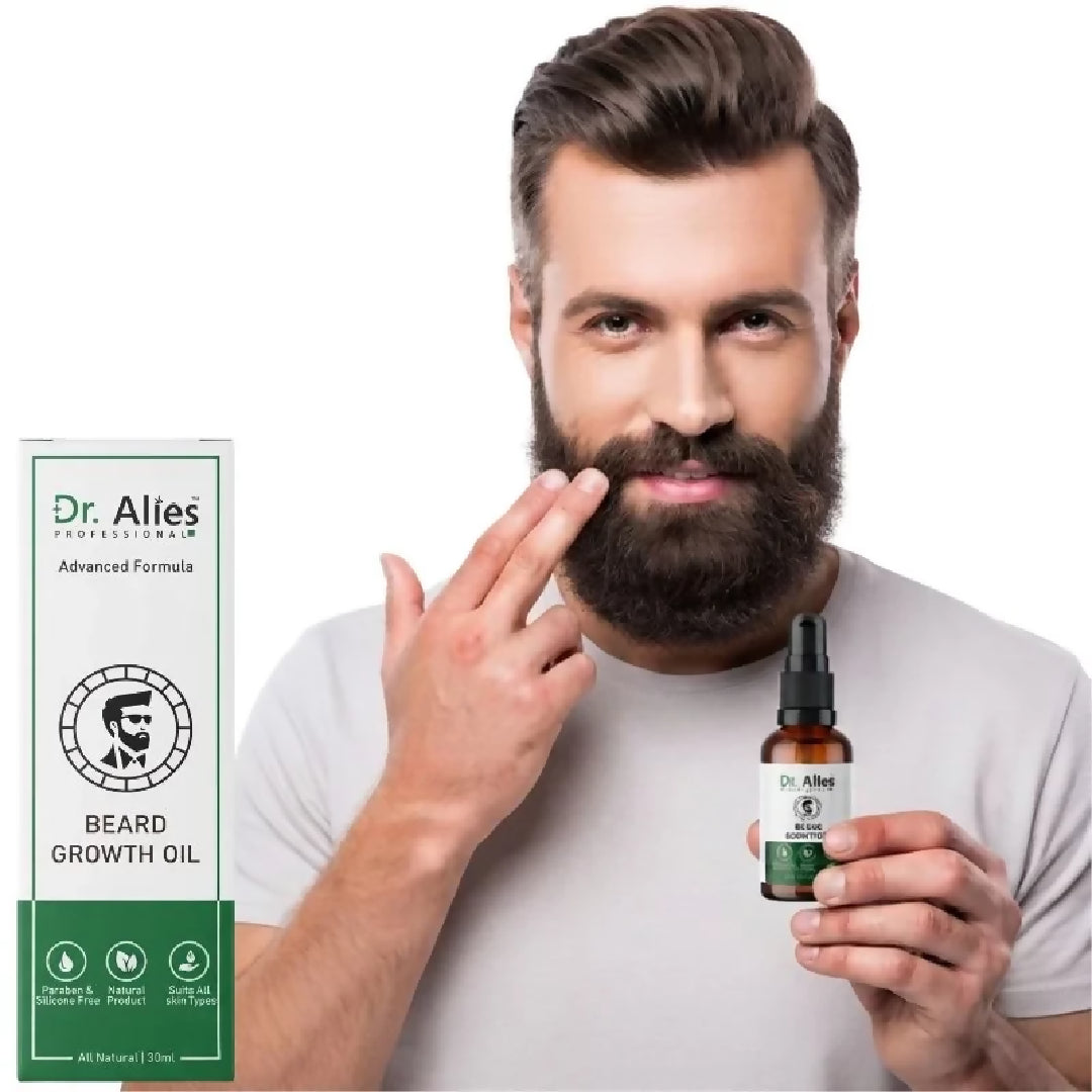 Dr Alies Professional Beard Growth Oil Natural Beard Care Oil for Patchy Thin Beards Moisturizing Itch Dandruff Care 30ml