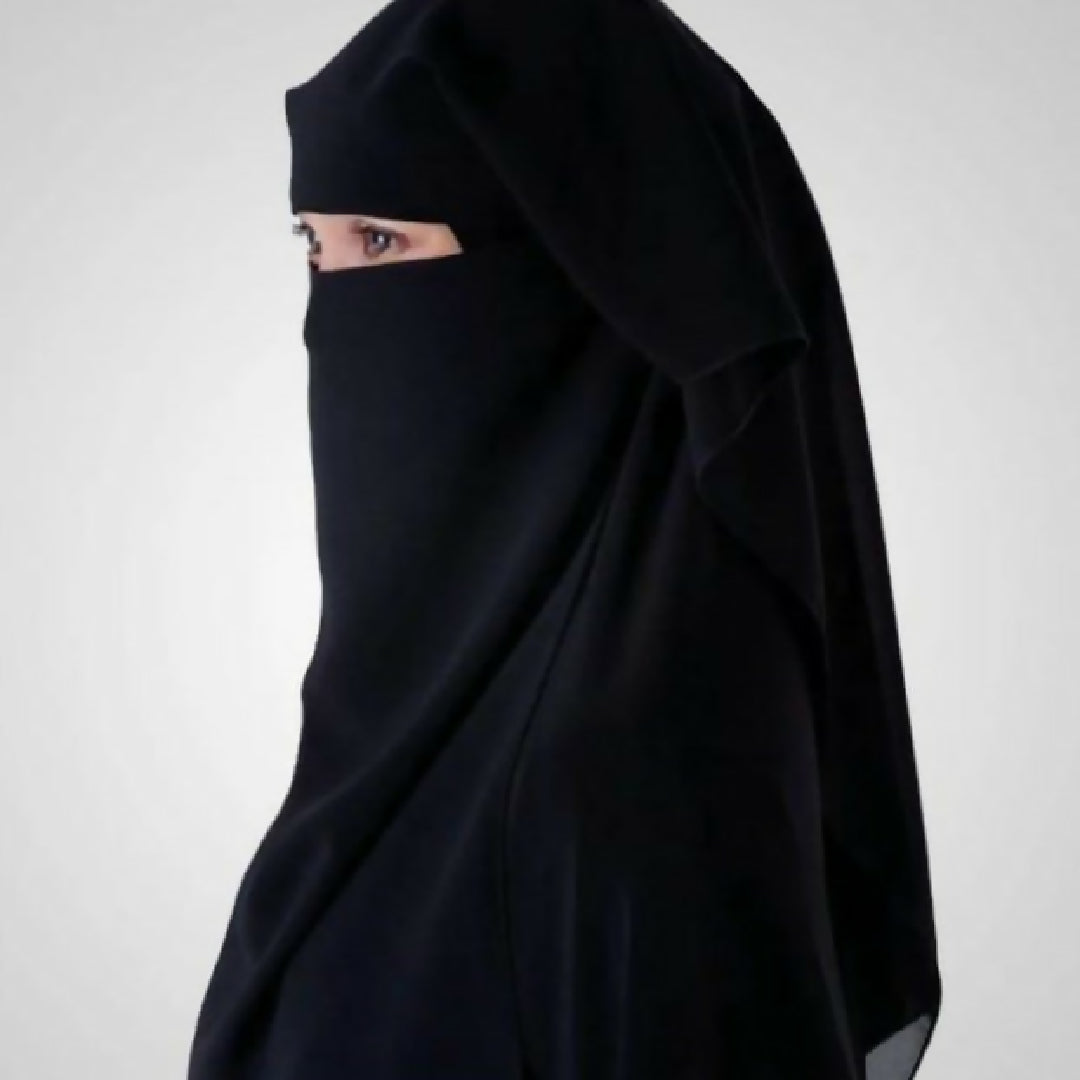 Triple Layer Niqab Full Coverage Breathable Face Veil for Women