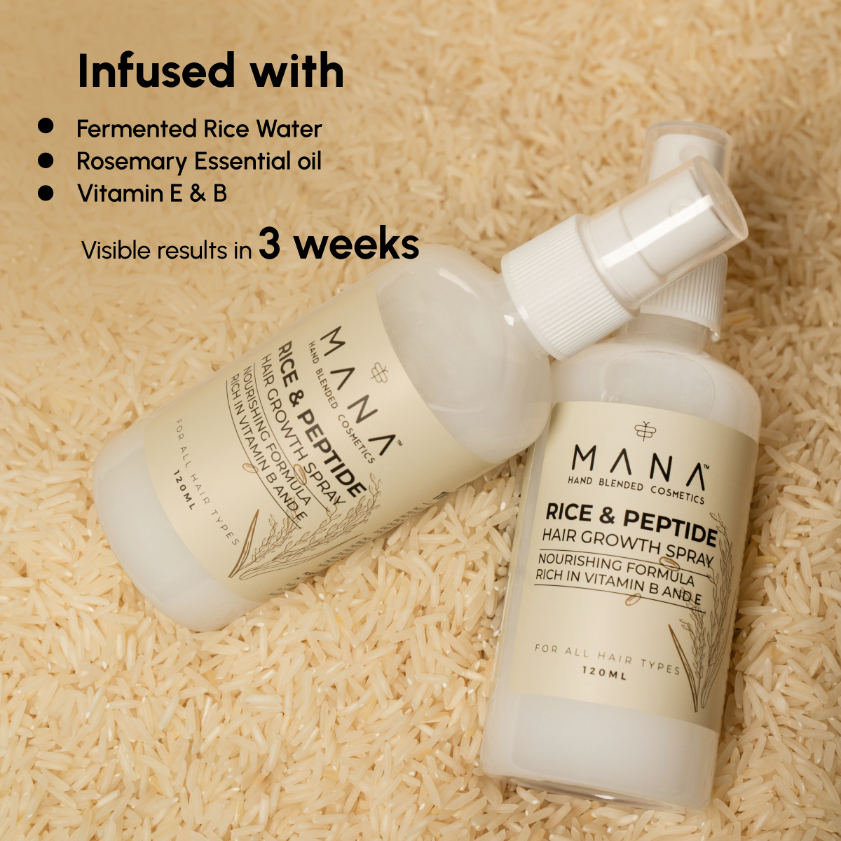 Shop Rice and Peptide Hair Growth Spray at Mana Beauty Spirit