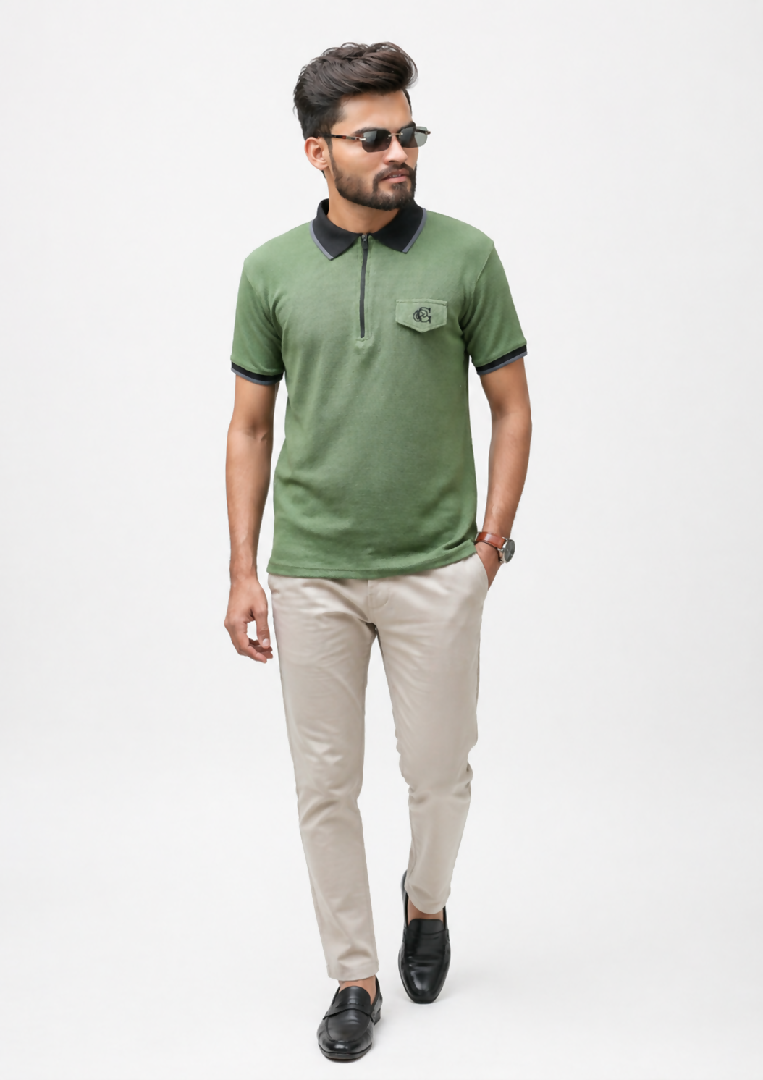 GLO-101 Hunter Zip Pocket Polo