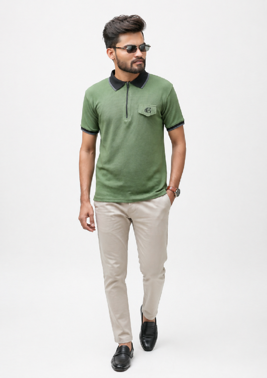 GLO-101 Hunter Zip Pocket Polo