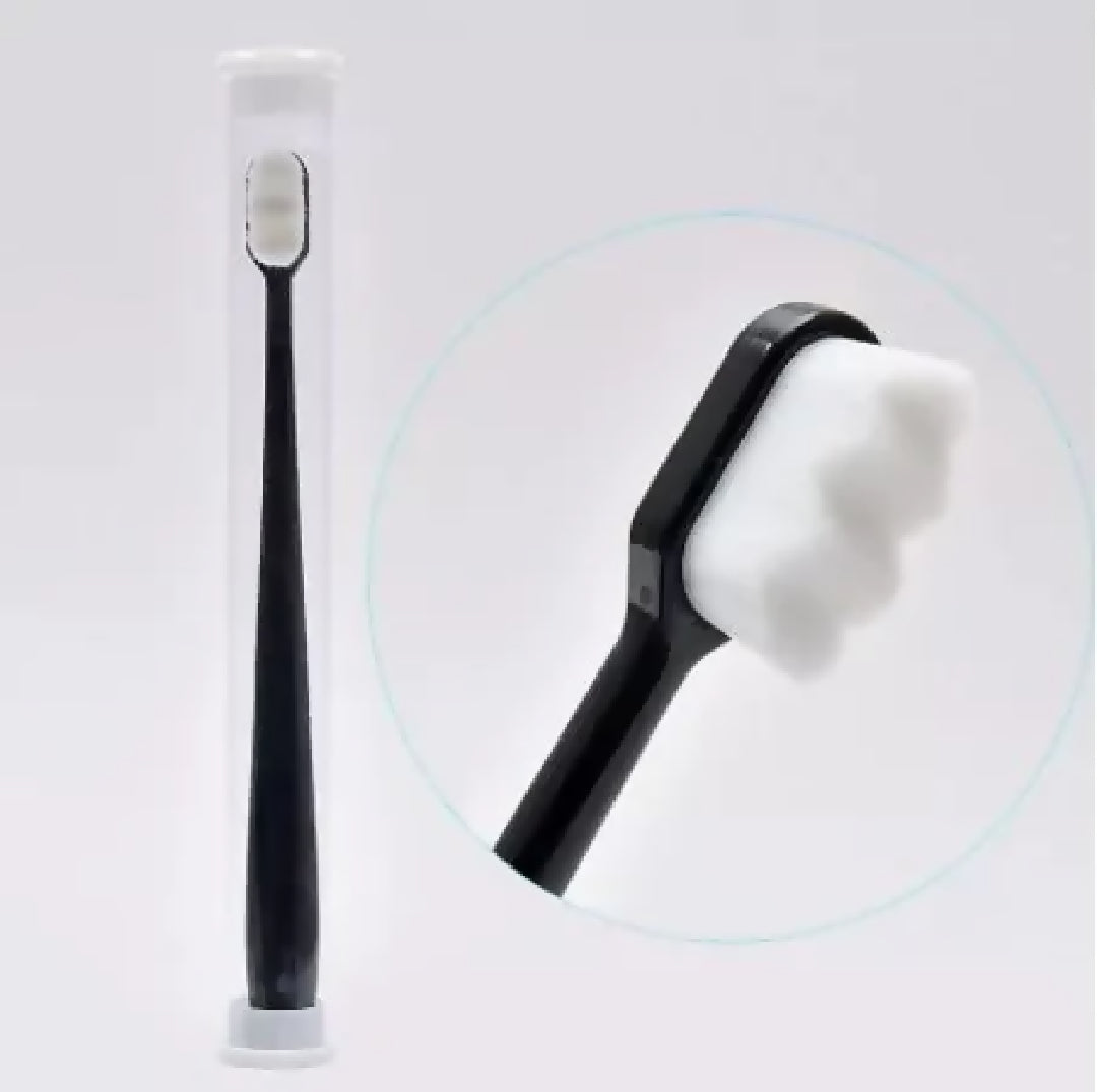 Ultra Fine Soft Toothbrush Nano Bristle Adult Tooth Brush Teeth Deep Cleaning Dental Oral Care Antibacterial Gum Health Hygiene Super Micro Toothbrushes For Sensitive Gums Fiber Thin Hair Whitening Superfine Thick Bristled Cleansing Handle Multicolour