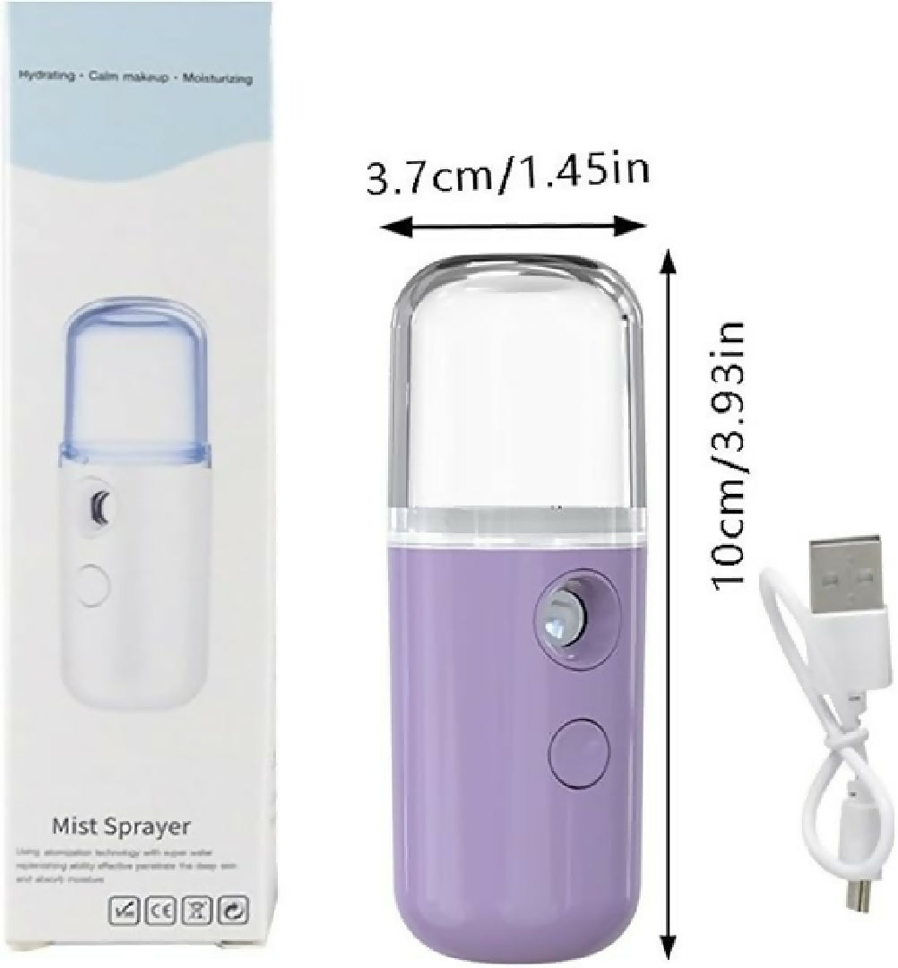 Portable Nano Facial Mist Sprayer Hydrating Ionic Facial Steamer for Instant Skin Moisture Glow Refreshing Mist USB Rechargeable