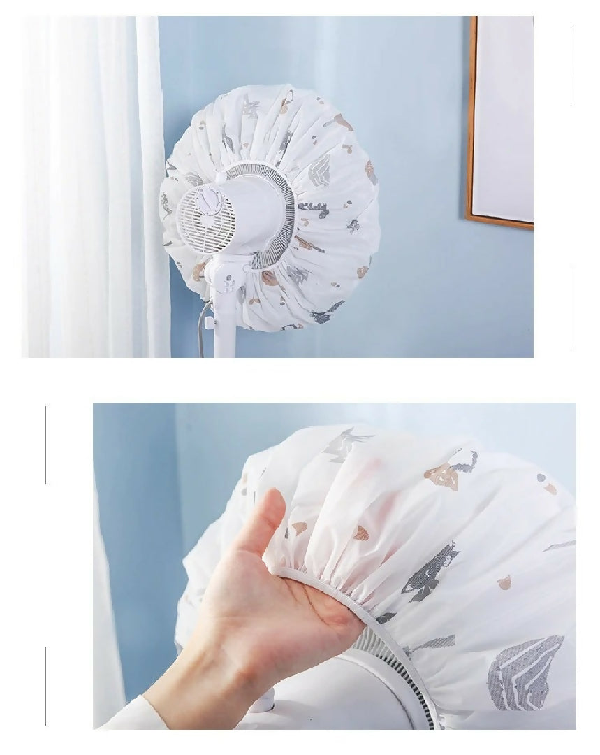 Decorative Fan Cover with Colorful Pattern Design - Dust Protection and Stylish Room Accent