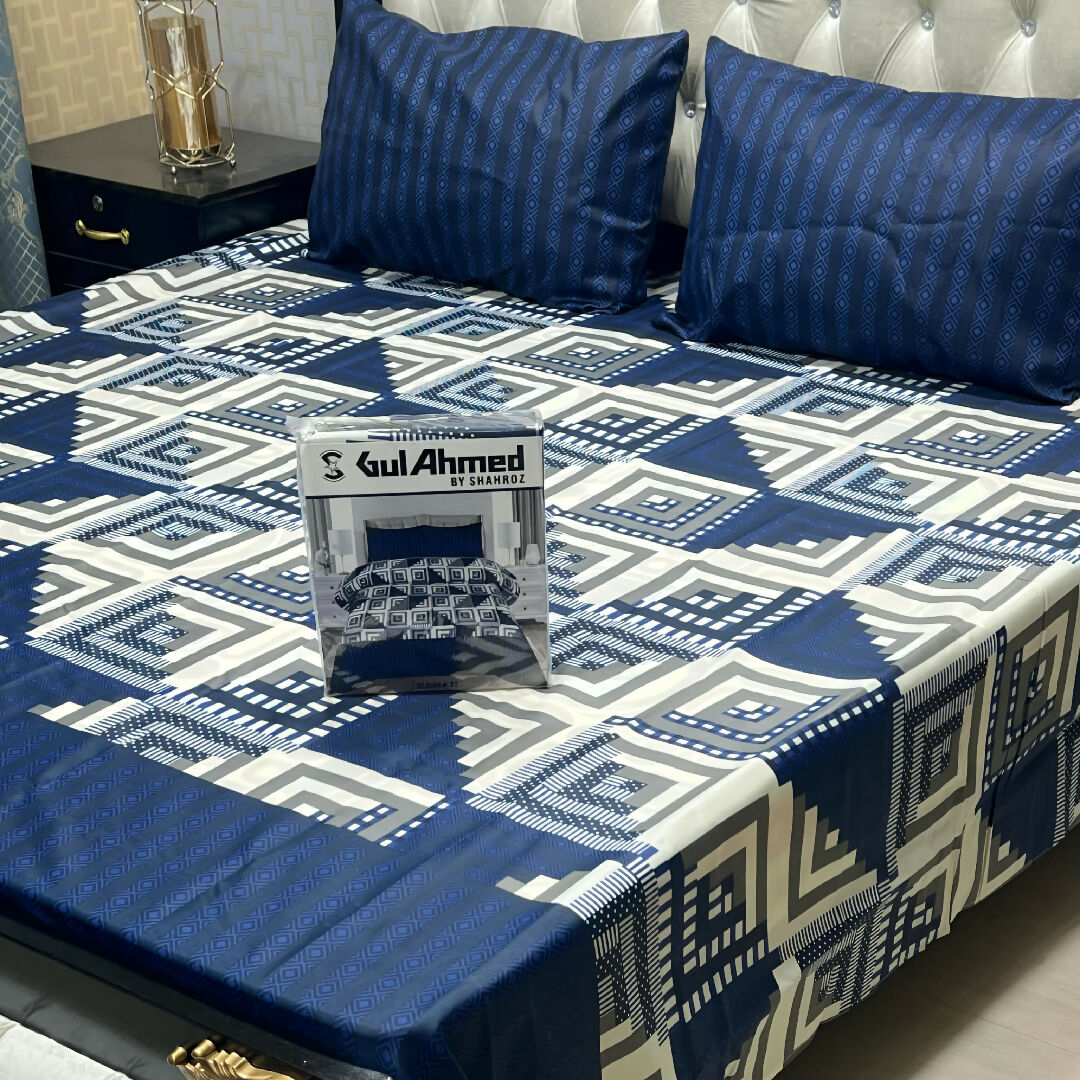 Premium Cotton Salonica Printed King Size Double Bed Sheet Set Volume 2 Exclusive Designs
