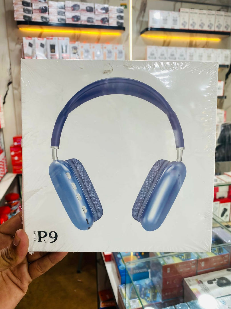 P9 Wireless Bluetooth Headphones Fidelity Stereo Sound with Foldable Design Soft Cushion Comfort and Multi Mode Playback Mix Color