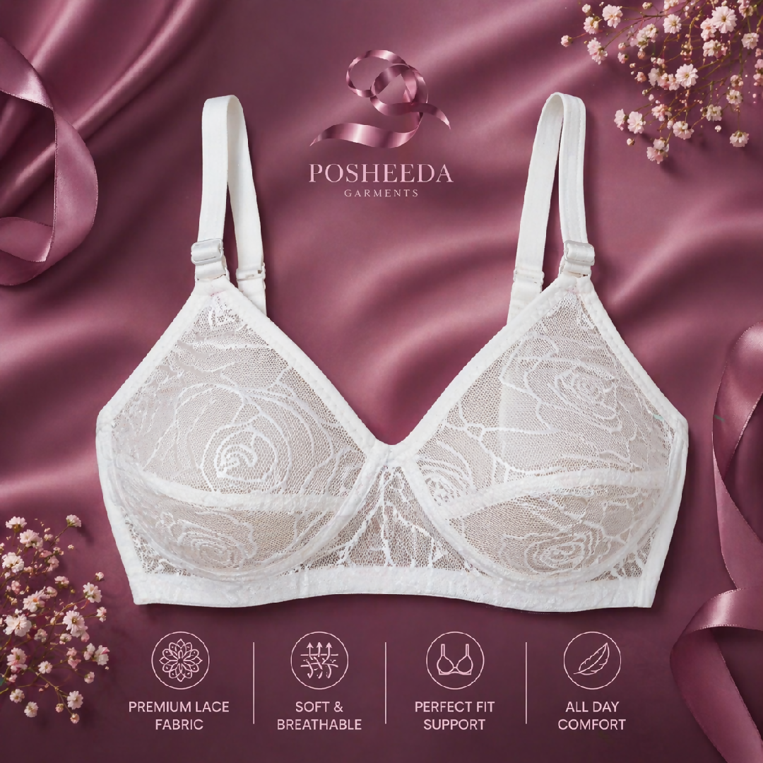 Premium Net Lace Bra comfortable for summer Lightweight breathable Net Fabric