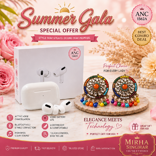 Ladies ANC 1562A Wireless Earbuds Stylish Bluetooth Earbuds for Girls Women
