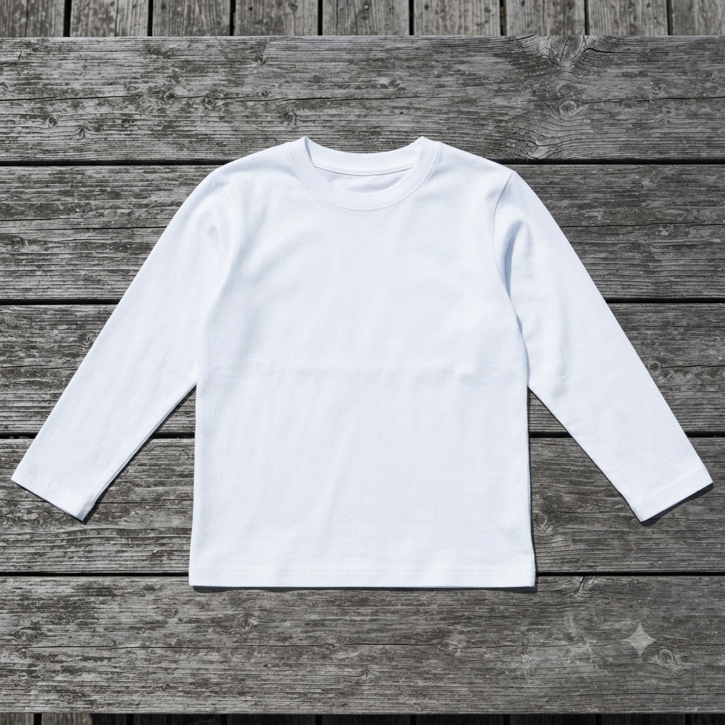 Kids Round Neck   White