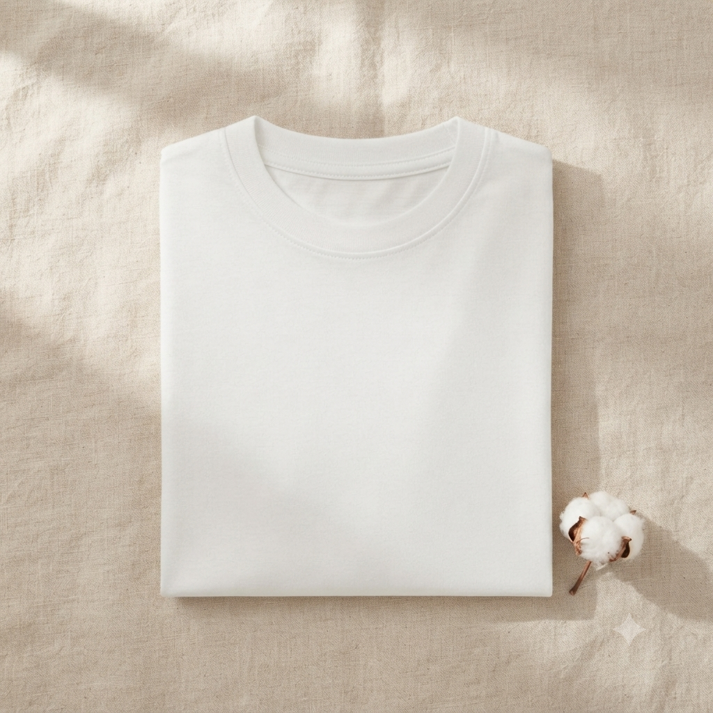 Kids Round Neck   White