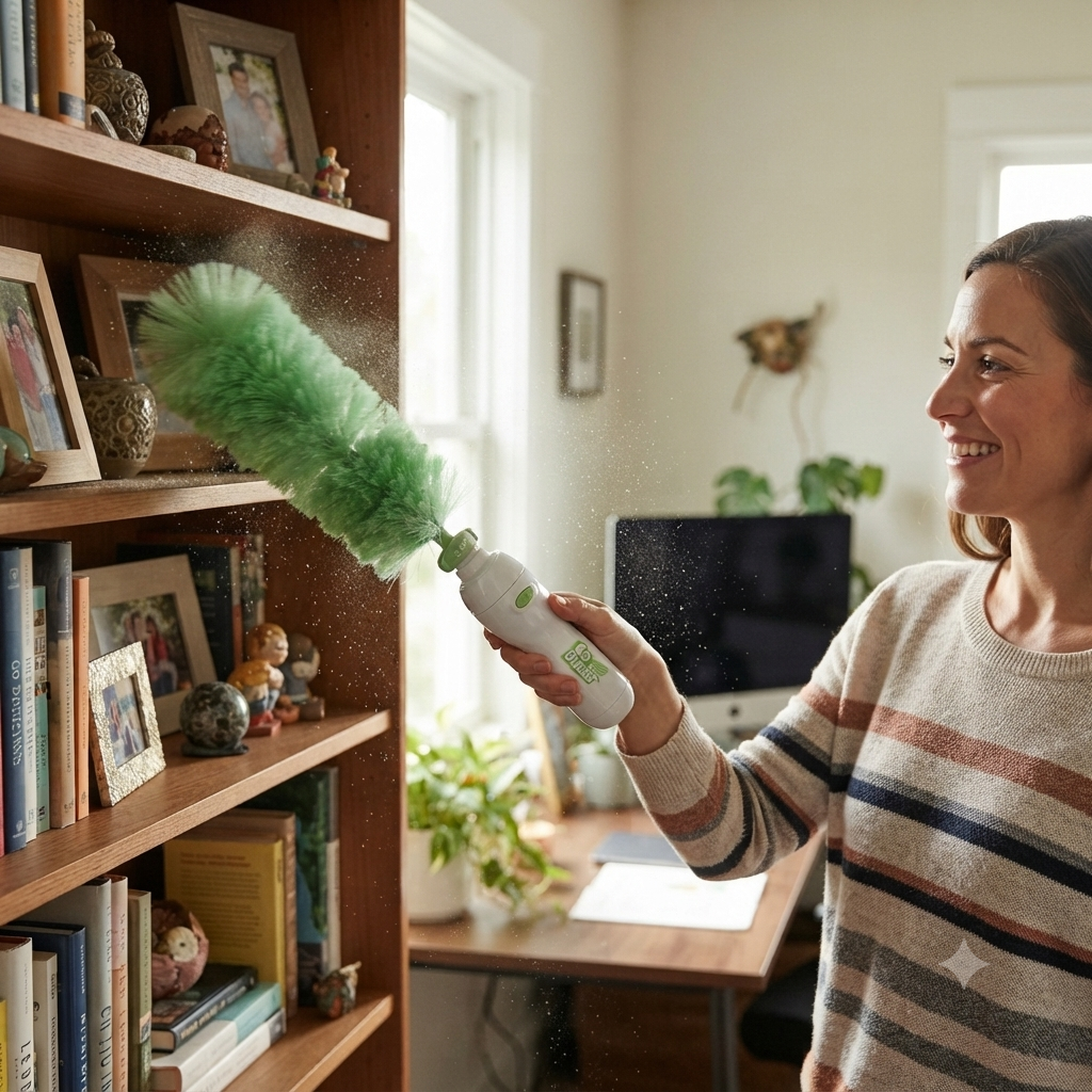 Newest Go Duster Cell Operating 360 Rotating Feather Duster Dust Cleaning Brush