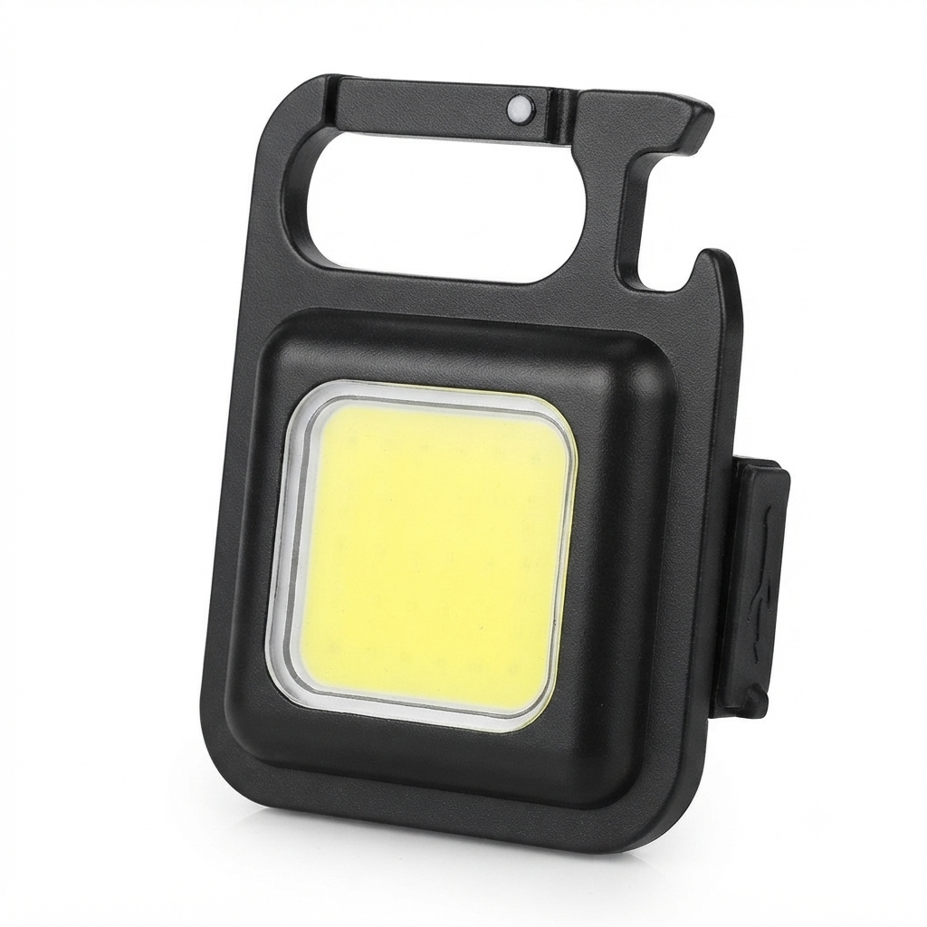Pocket Flashlight Mini Keychains Work Light New Portable USB LED Rechargeable Outdoor Camping Corkscrew