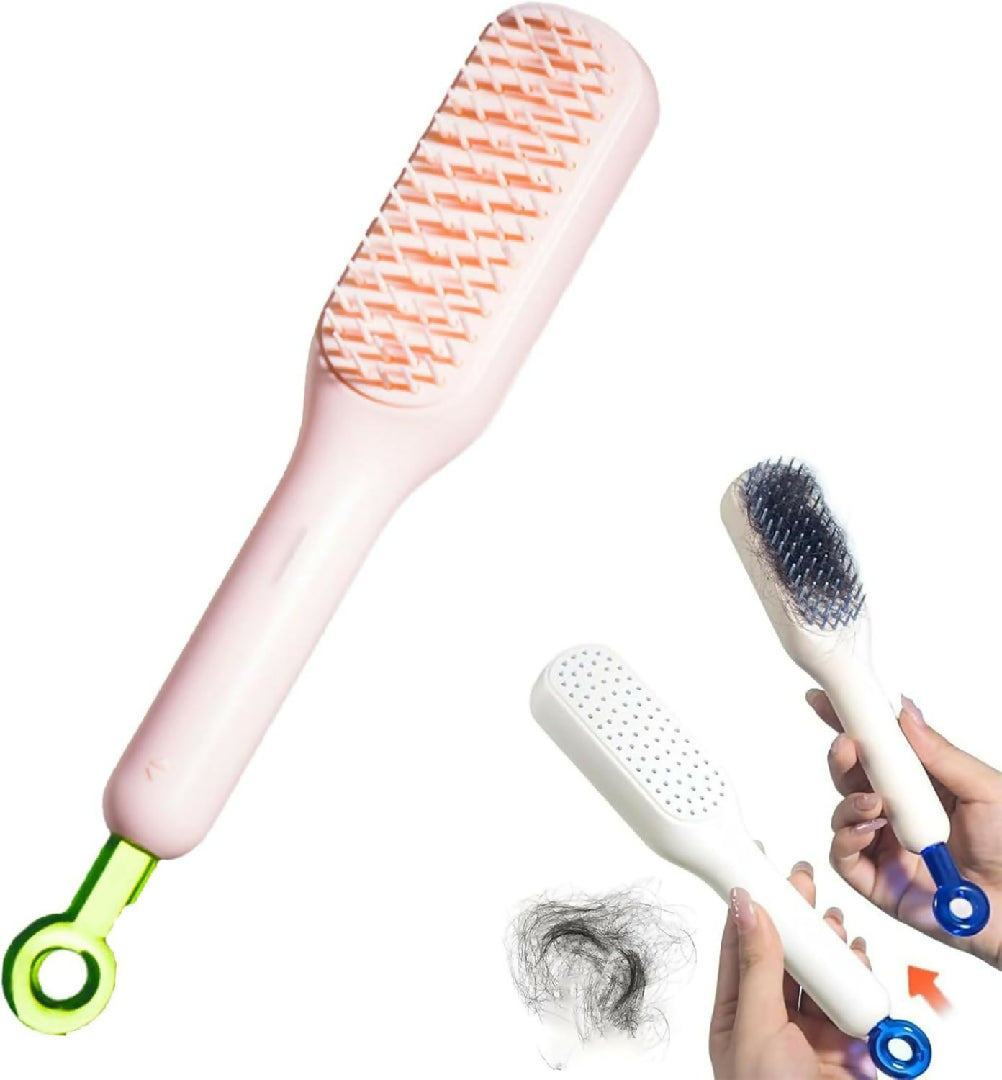 Self Cleaning Magic Hair Brush - One-Click Cleaning Telescopic Hair Comb - Random Color