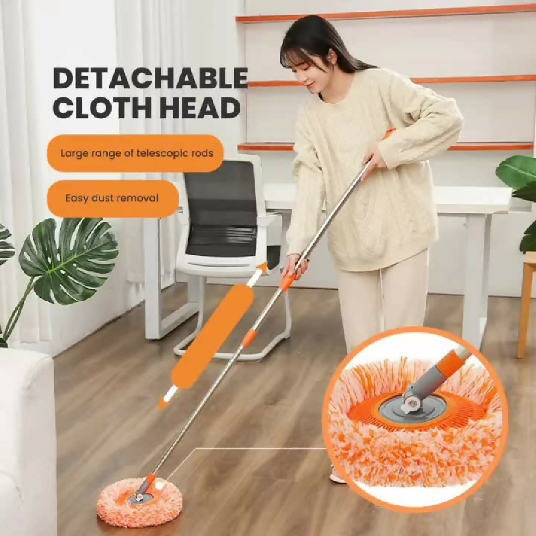 360 Rotating Microfiber Mop - Extendable Handle Telescopic Floor Cleaning Mop - Sunflower Round Mop For Home Office And Car Screen