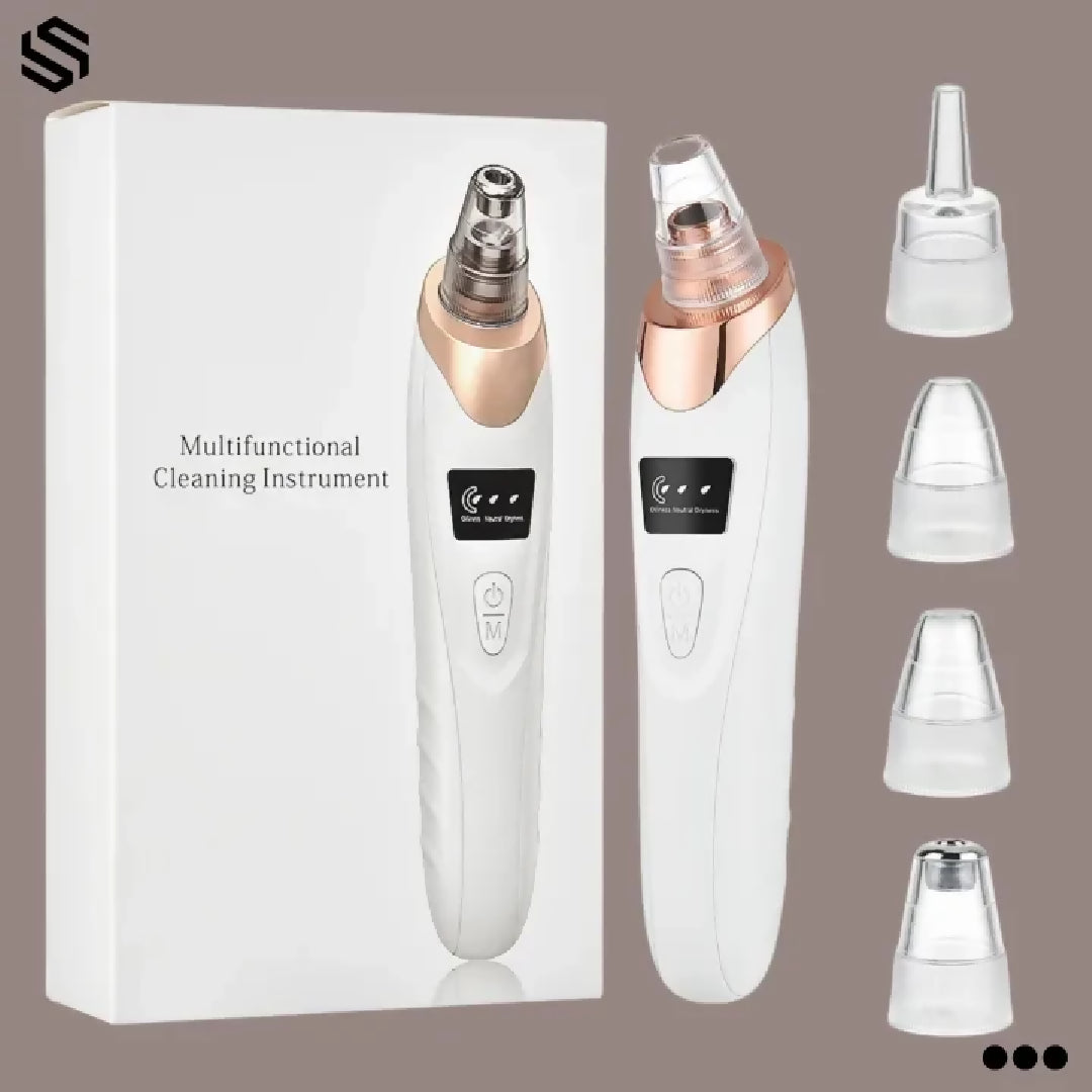 Blackhead Removal Machine Derma Suction 5 In 1 Black Head Remover Machine Acne Pimple Pore Cleaner Vacuum Tool Rechargeable Machine Oil Remover Multi-Functional Skin Care Tools Facial Beauty Device Whitehead Remover Deep face dust Cleaner