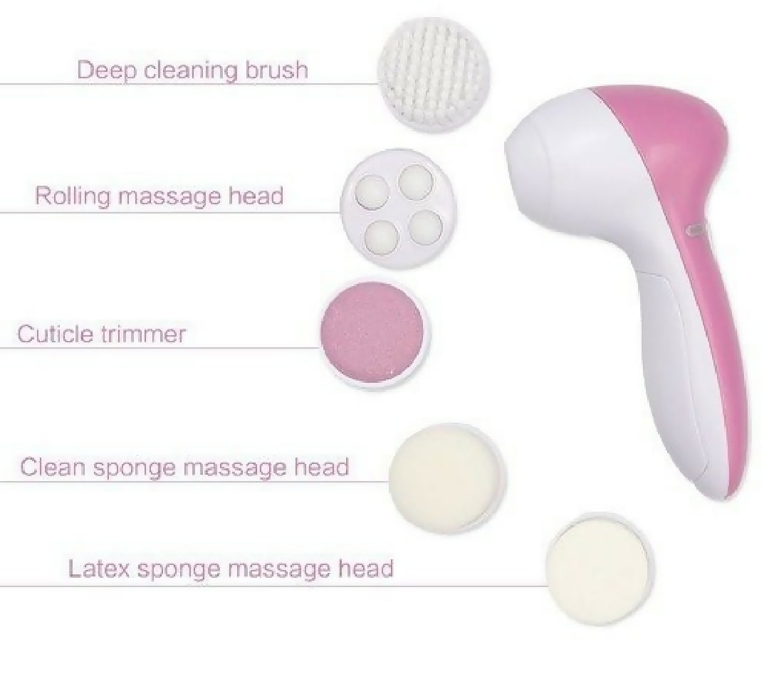7 in 1 Facial Electric Cleanser and Massager Face Massager Machine Skin Electric Cleanser Scrub Beauty Device Scrubber Beauty Care Brush for Removing Blackhead Exfoliating and Massaging Beauty Tool Device