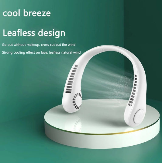 Portable Neck Fan Electric Wireless Fan Rechargeable USB Mini Fan Bladeless Personal Fans Hanging Neck Cooler For Outdoor Sports