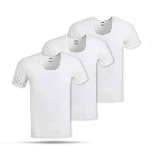 Men's Vest Half Sleeves Premium Combed Cotton - Pack of 3