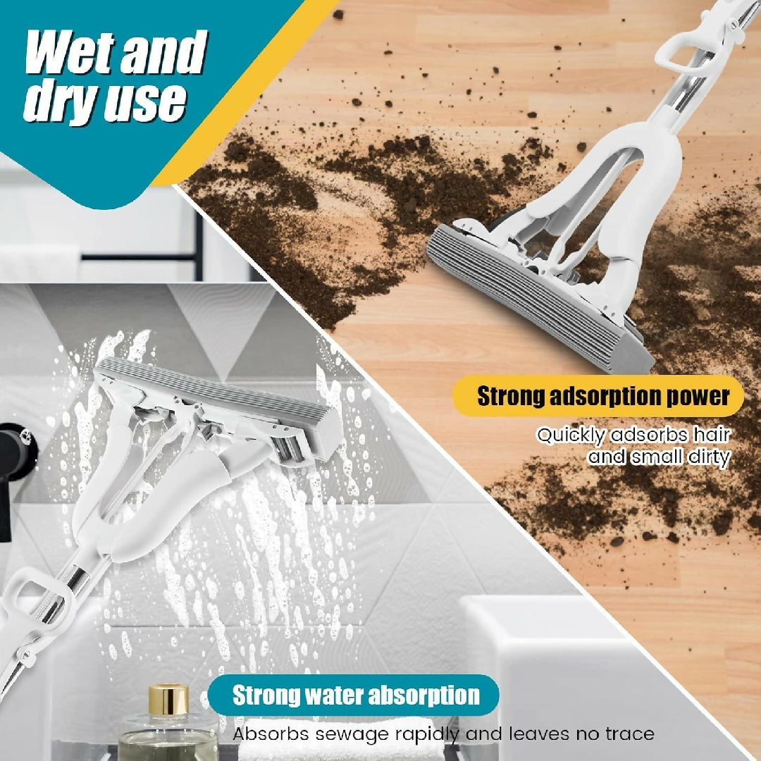 Adjustable Squeeze Water Floor Cleaning Magic Sponge Mop In Stock